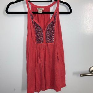 Pink Embroidered Tank